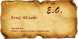 Erni Olivér névjegykártya